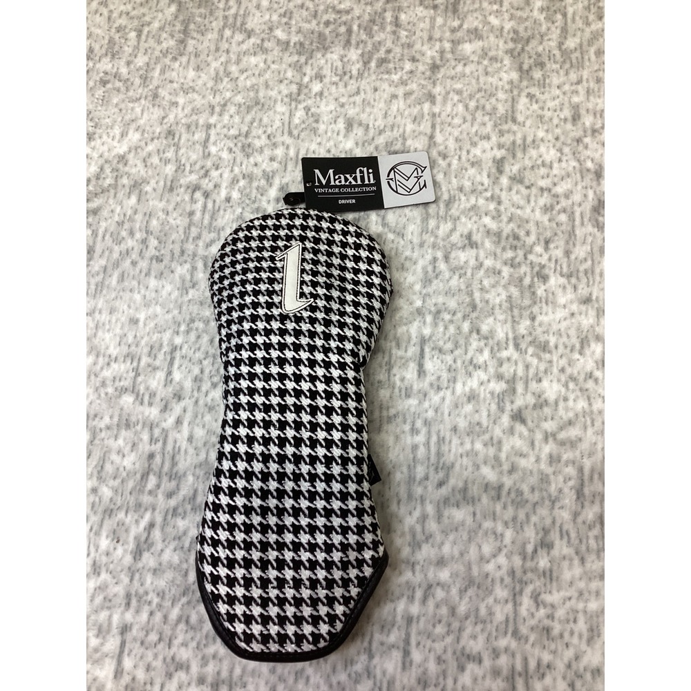 Maxfli Vintage Collection Driver Headcover Black White Houndstooth MX528 NWT